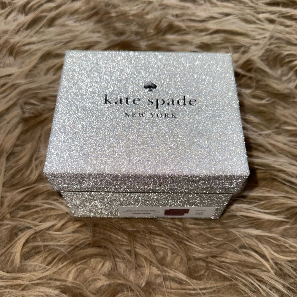 New Kate Spade New York Rose Gold Glitter Travel Jewelry Holder